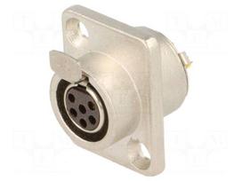 Socket | XLR mini | female | PIN: 6 | soldering | 1.2A | 0.38mm2