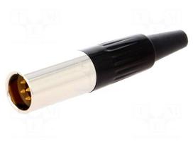 Plug | XLR mini | male | PIN: 6 | for cable | soldering | 1.2A | 0.38mm2