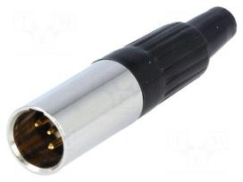 Plug | XLR mini | male | PIN: 4 | for cable | soldering | straight