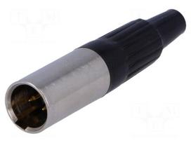 Plug | XLR mini | male | PIN: 3 | for cable | soldering | straight
