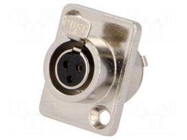 Socket | XLR mini | female | PIN: 3 | soldering | Cutout: Ø15mm