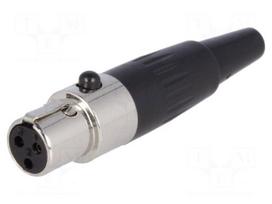 Plug | XLR mini | female | PIN: 3 | for cable | soldering | straight