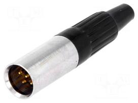 Plug | XLR mini | male | PIN: 5 | for cable | soldering | straight