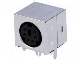 Socket | DIN mini | female | PIN: 6 | THT | angled 90°
