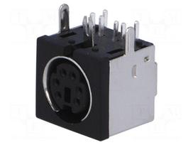 Socket | DIN mini | female | PIN: 6 | THT | angled 90°