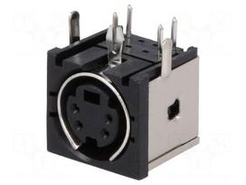Socket | DIN mini | female | PIN: 4 | THT | angled 90°