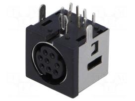 Socket | DIN mini | female | PIN: 8 | THT | angled 90°