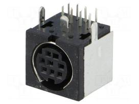 Socket | DIN mini | female | PIN: 8 | shielded | THT | on PCBs | angled 90°