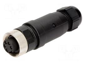 Plug | 7/8" | female | PIN: 5 | straight | for cable | Mini-Change | 8A