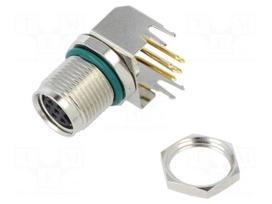 Connector: M8 | female | PIN: 6 | angled 90° | on PCBs | socket | 1.5A | 30V