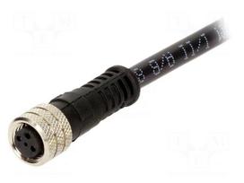 Connector: M8 | female | PIN: 3 | straight | with lead | plug | 3A | IP67