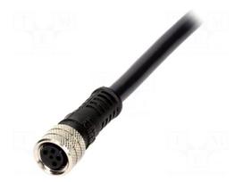 Connector: M8 | female | PIN: 4 | straight | with lead | plug | 3A | IP67