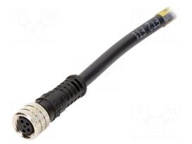 Connector: M8 | female | PIN: 4 | straight | with lead | plug | 3A | IP67