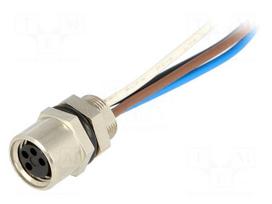 Connector: M8 | female | PIN: 4 | with leads | socket | Nano-Change | 3A