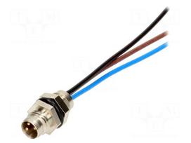 Connector: M8 | male | PIN: 3 | with leads | socket | Nano-Change | 3A