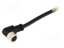 Connector: M8 | female | PIN: 3 | angled 90° | with lead | plug | 3A | IP67