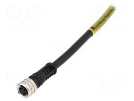 Connector: M8 | female | PIN: 4 | straight | with lead | plug | 3A | IP67