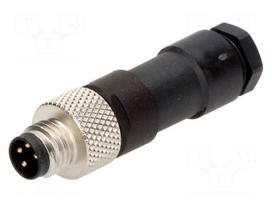 Connector: M8 | male | PIN: 4 | straight | for cable | plug | Nano-Change