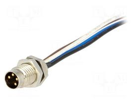 Connector: M8 | male | PIN: 4 | with leads | socket | Nano-Change | 4A