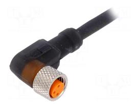 Connector: M8 | 5m | female | PIN: 3 | angled 90° | plug | PUR