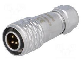 SF12 | plug | male | PIN: 3 | IP67 | 4÷6.5mm | 13A | soldering | for cable