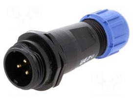 SP13 | plug | male | PIN: 3 | IP68 | 4÷6.5mm | 13A | soldering | for cable