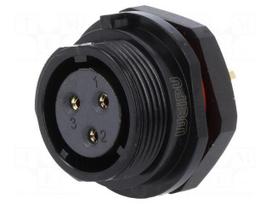 SP17 | socket | female | PIN: 3 | IP68 | soldering | 500V | 2mm2 | 10A
