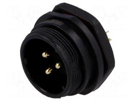 SP21 | socket | male | PIN: 3 | IP68 | soldering | 500V | 4mm2 | 30A | -25÷85°C