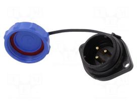 SP21 | socket | male | PIN: 3 | with protective cap | IP68 | soldering