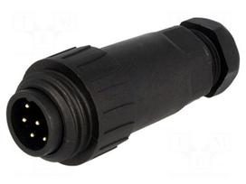 WA22 | plug | male | PIN: 7 | 6+PE | IP67 | 7÷8.5mm | 10A | soldering | 250V