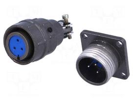 Socket,plug | Connector: circular | DS1110-06 | male,female | PIN: 3