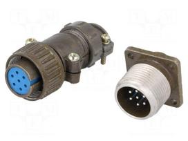 Socket,plug | Connector: circular | DS1110-08 | male,female | PIN: 7
