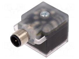 Adapter | M12 male,DIN 43650 plug | PIN: 3 | angled 90° | Case: form A
