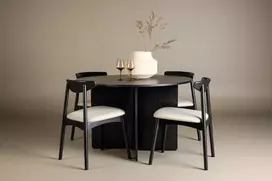 Venture Design Valgomojo komplektas Tyresö stalas ir Ven kėdė 120 cm juoda