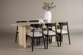 Venture Design Valgomojo komplektas Tyresö stalas 100x220 cm Balintas Juodas