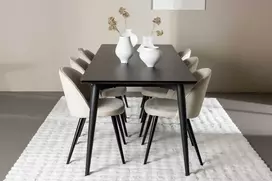 Venture Design Valgomojo stalas Ellis 230x85 cm Juodas