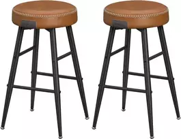 Songmics Baro kėdės 49,5x49,5x63 cm Ruda dirbtinė oda