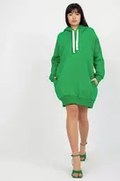 Tunika su gobtuvu žalia medvilninė laisvalaikiui Ex Moda
