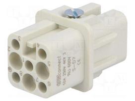 Connector: HDC | contact insert | female | S-D,S-D7 | PIN: 8 | 7+PE | 10A