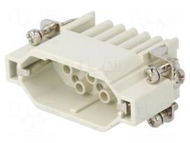 Connector: HDC | contact insert | male | S-D | PIN: 15 | size 10A | 10A