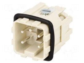 Connector: HDC | contact insert | male | S-A | PIN: 5 | 4+PE | size 3A