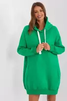 Tunika su gobtuvu žalia laisvalaikiui su kišene Ex Moda