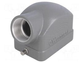 Enclosure: for HDC connectors | size 6B | for cable | angled | metal