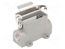 Enclosure: for HDC connectors | size 10A | with latch | angled | M20
