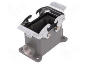 Enclosure: for HDC connectors | size 10B | with double latch | PG16