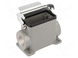 Enclosure: for HDC connectors | size 10B | with latch | high | angled