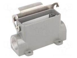 Enclosure: for HDC connectors | size 16A | with latch | angled | M25