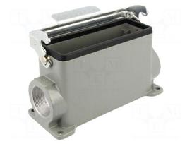 Enclosure: for HDC connectors | size 24B | with latch | high | angled