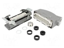 Connector: HDC | male + female | S-E | PIN: 24 | 24+PE | size 24B | angled