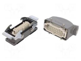 Connector: HDC | male + female | S-E | PIN: 16 | 16+PE | size 16B | angled
